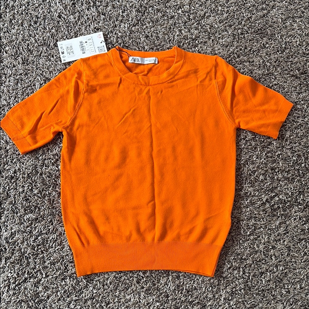 Zara women Orange T-Shirt